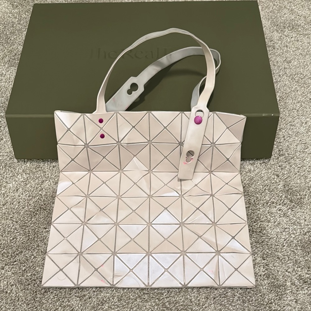 Issey Miyake Tote in Light Pink with Fuchsia Accents